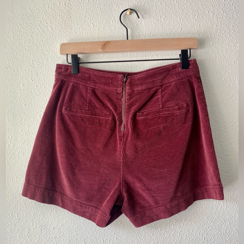 *SOLD* Madewell Williams High-Waisted Corduroy Shorts in Burgundy - Picture 7 of 7